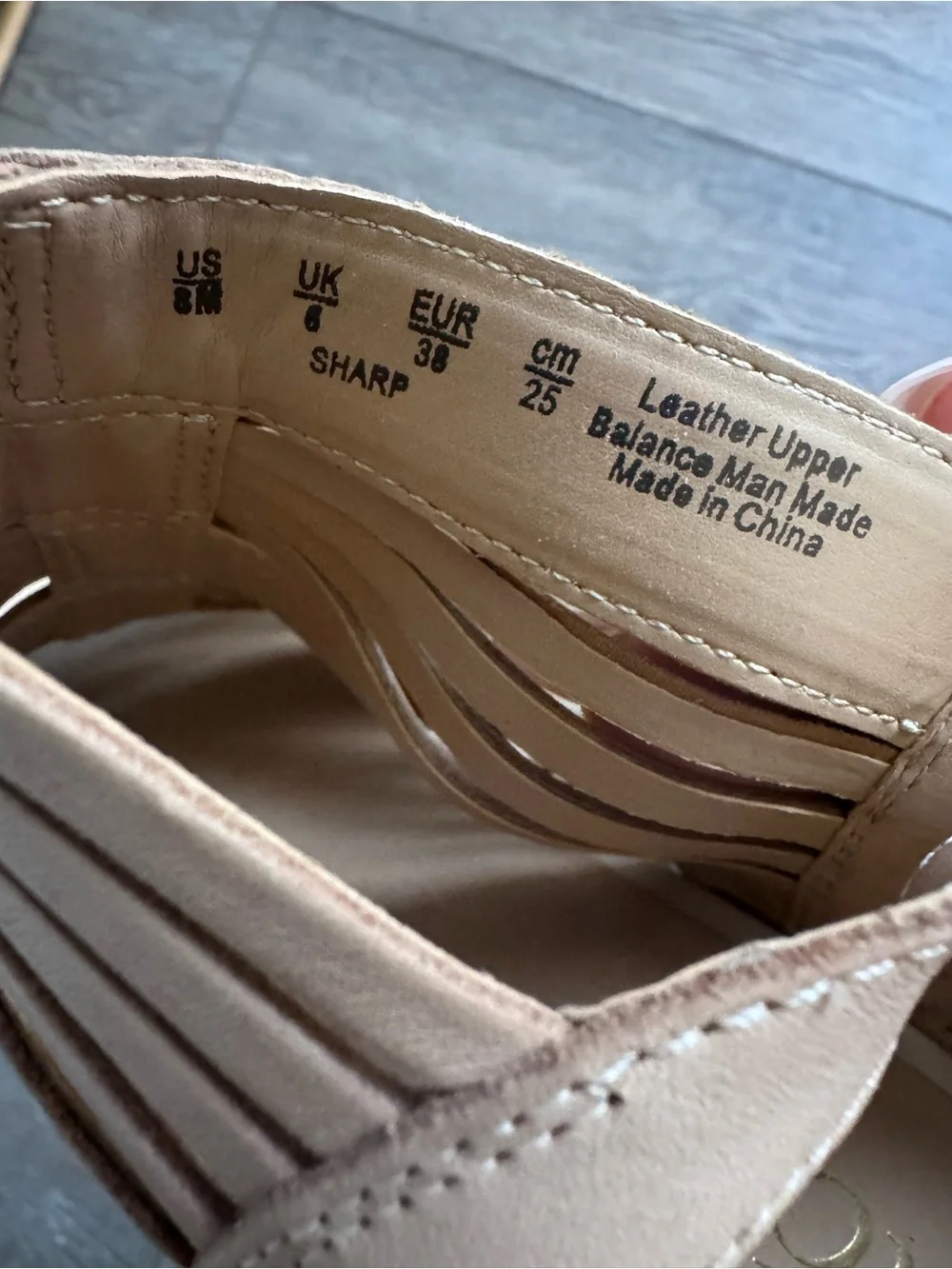 Franco Sarto Sharp tan leather cork wedge slingback sandals